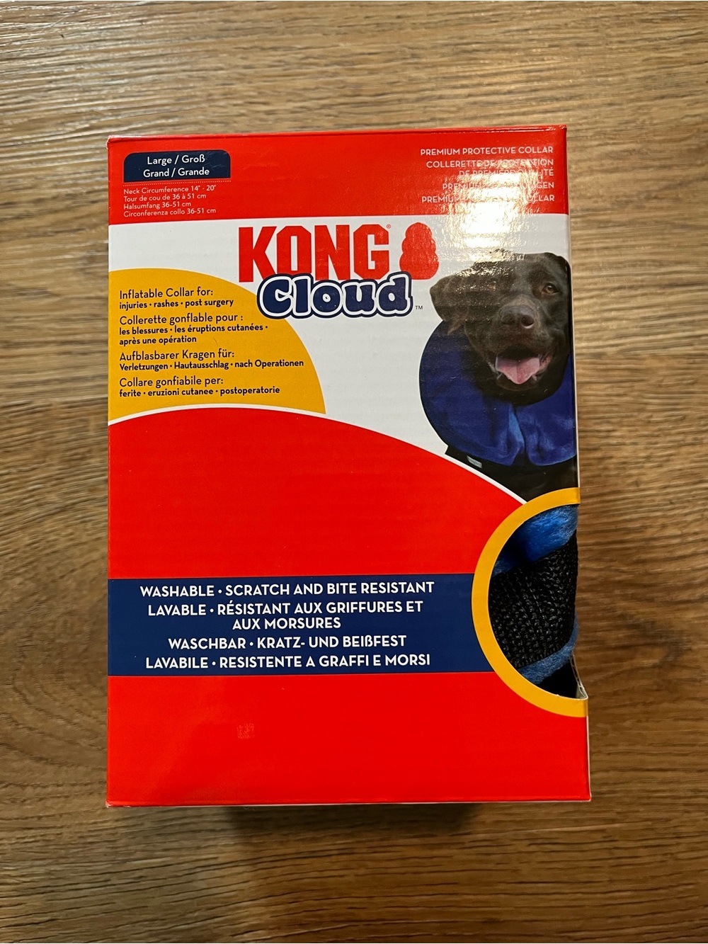 Kong Cloud Inflatable Dog Protective Collar - Blue, Like New, Large